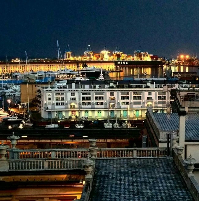 la vista dalla terrazza di palazzo reale di notte