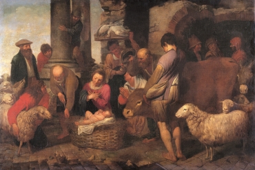  l’Adorazione dei pastori, olio su tela di Antonio Travi detto il Sestri 