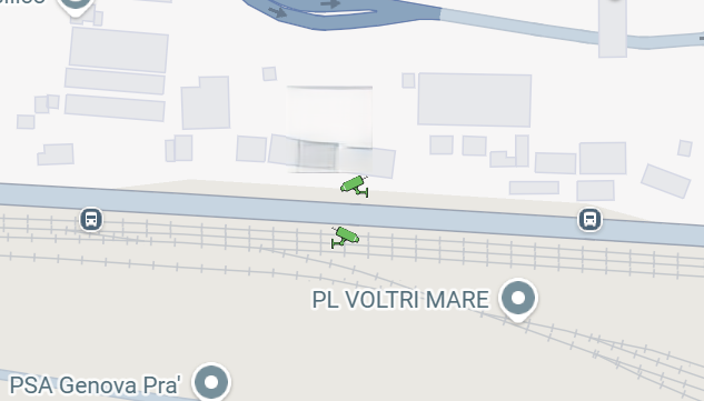 cartina con posizione velox via prà altezza civico 70