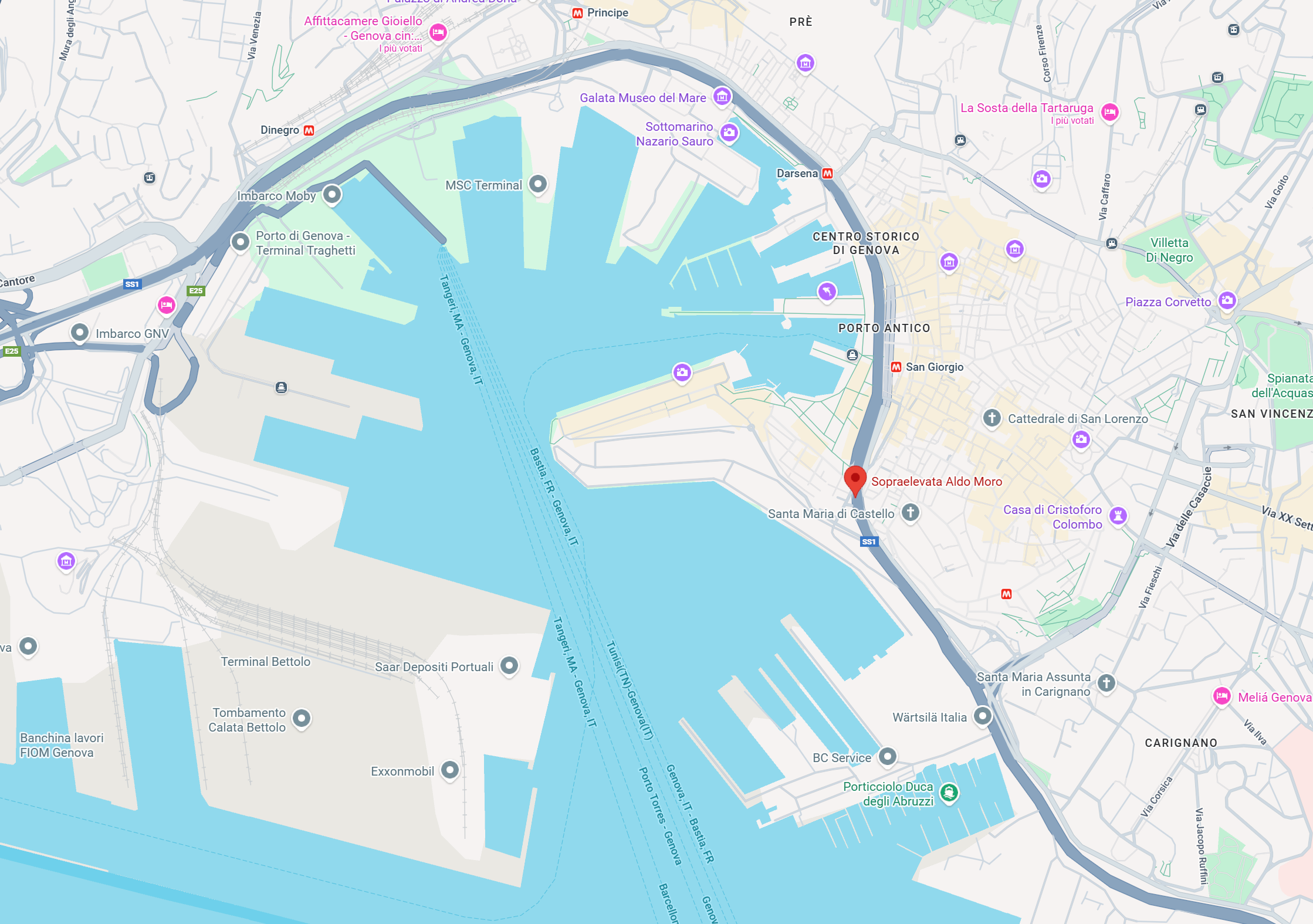 cartina strada Aldo Moro