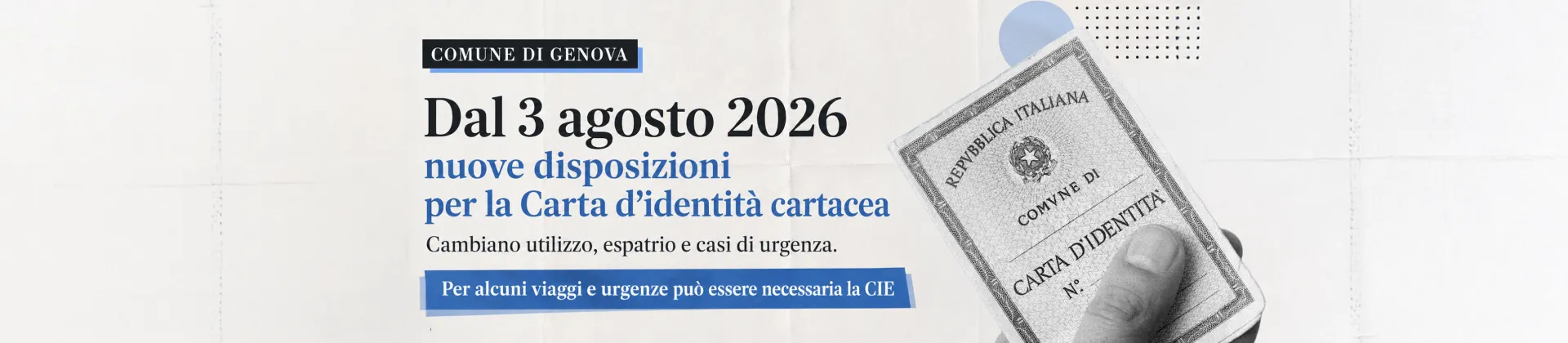 Nuove disposizioni per la carta di identità cartacea dal 3 agosto 2026
